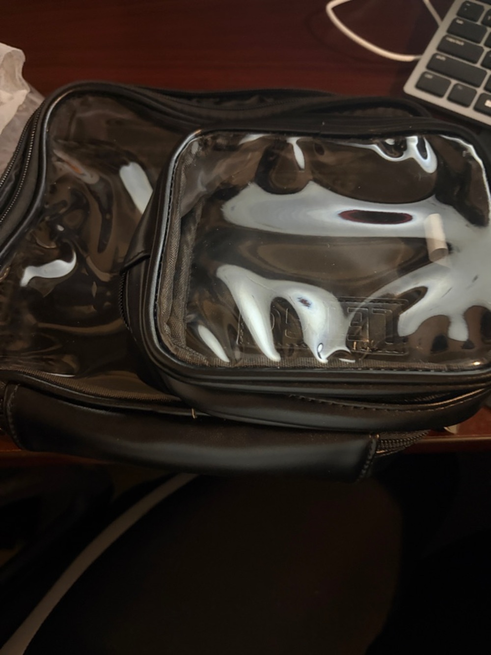 Black Clear-Front Travel Cosmetic Bag with Handle